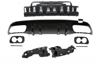 Mercedes-Benz C-Klasse W205 C43 AMG Look Diffusor + Blenden Schwarz Night Paket
