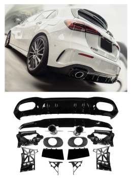 Heckdiffusor und Auspuffblenden (Verchromten Auspuffblenden) für Mercedes A-Klasse W177  Kompaktlimousine (Hatchback)  2018-