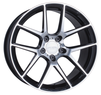 20 Zoll ACE WHEELS Felgen Felge AFF02 Dark Shiny Black, Face Polished (BP)