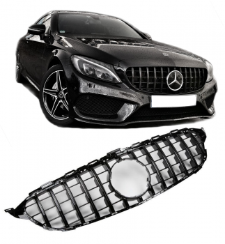 Grill Sport Kühlergrill ohne 360° Kamera für Mercedes W205 S205 C205 Panamericana GT C63 AMG OPTIK / Vorfacelift